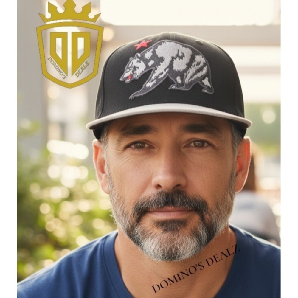 Sole Addiction‎ California Republic Bear Flag Snapback Cap Black Gray Streetwear